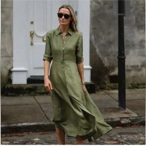 Julia Amory Olive Green Midi Dress